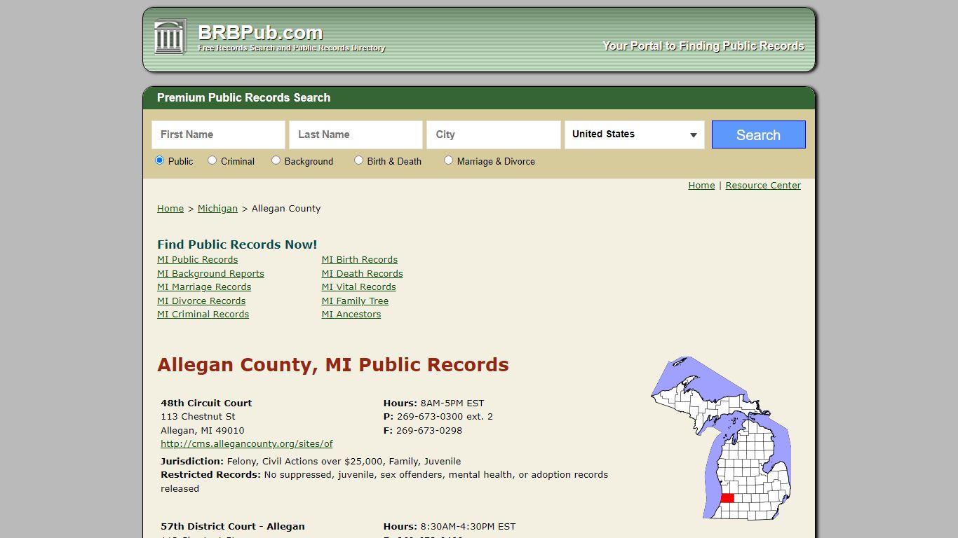 Allegan County Public Records | Search Michigan Government ...