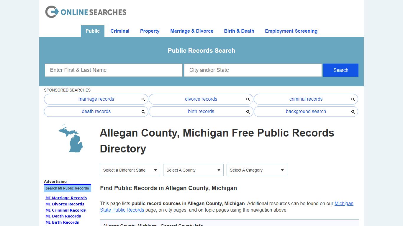 Allegan County, Michigan Public Records Directory